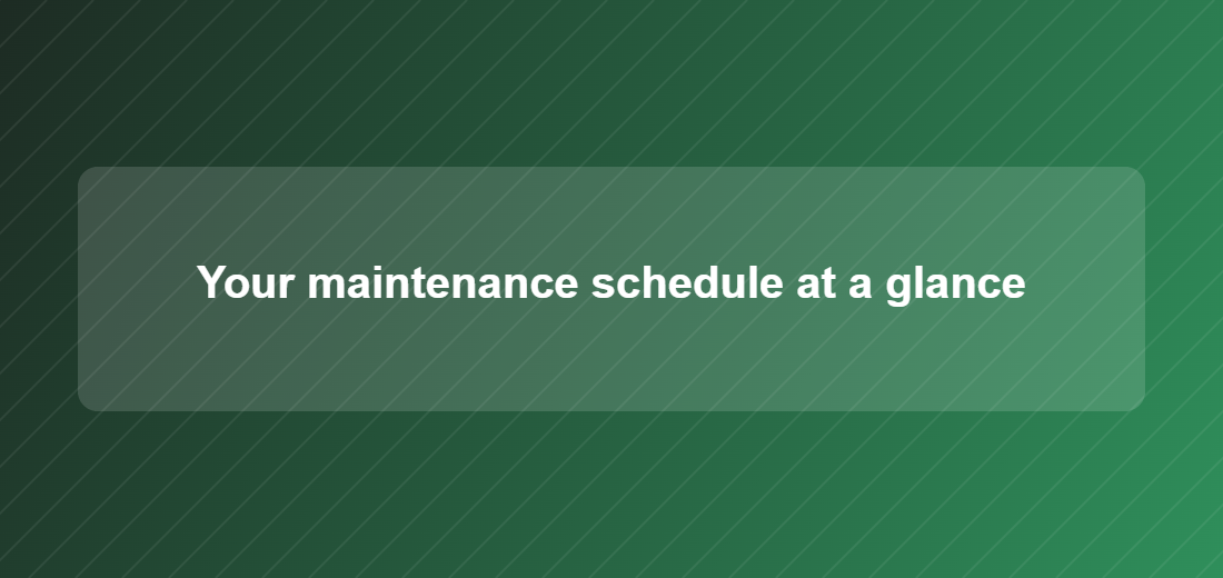Illustration titled: Your maintenance schedule at a glance